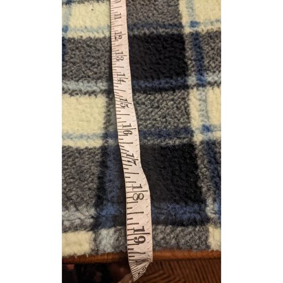 American Eagle Blue Green Cropped Plaid Quarter Zip Pullover Small - Picture 7 of 7